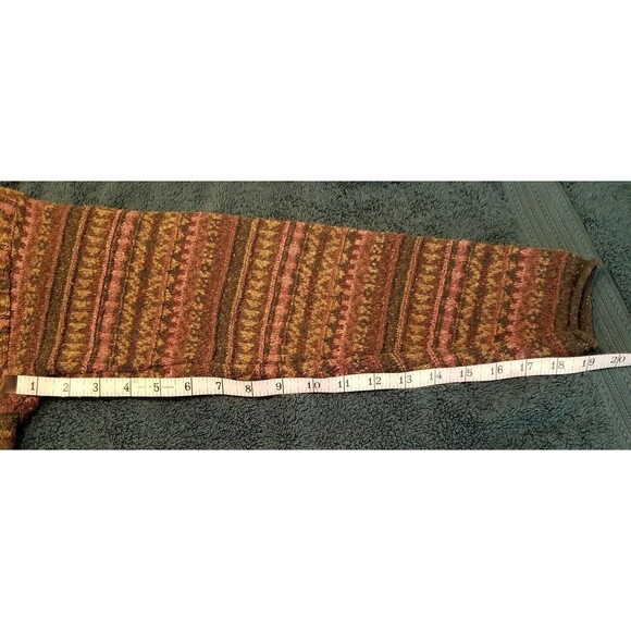 Alps fair isle Sweater Womens Cardigan Sz M Wool Button up USA Vintage - Picture 9 of 11